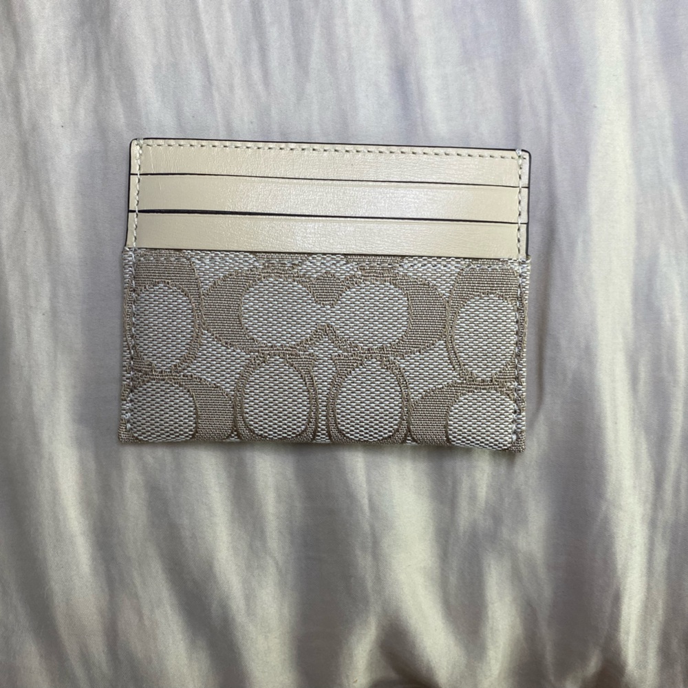 Coach Card Case Jacquard Ivory
